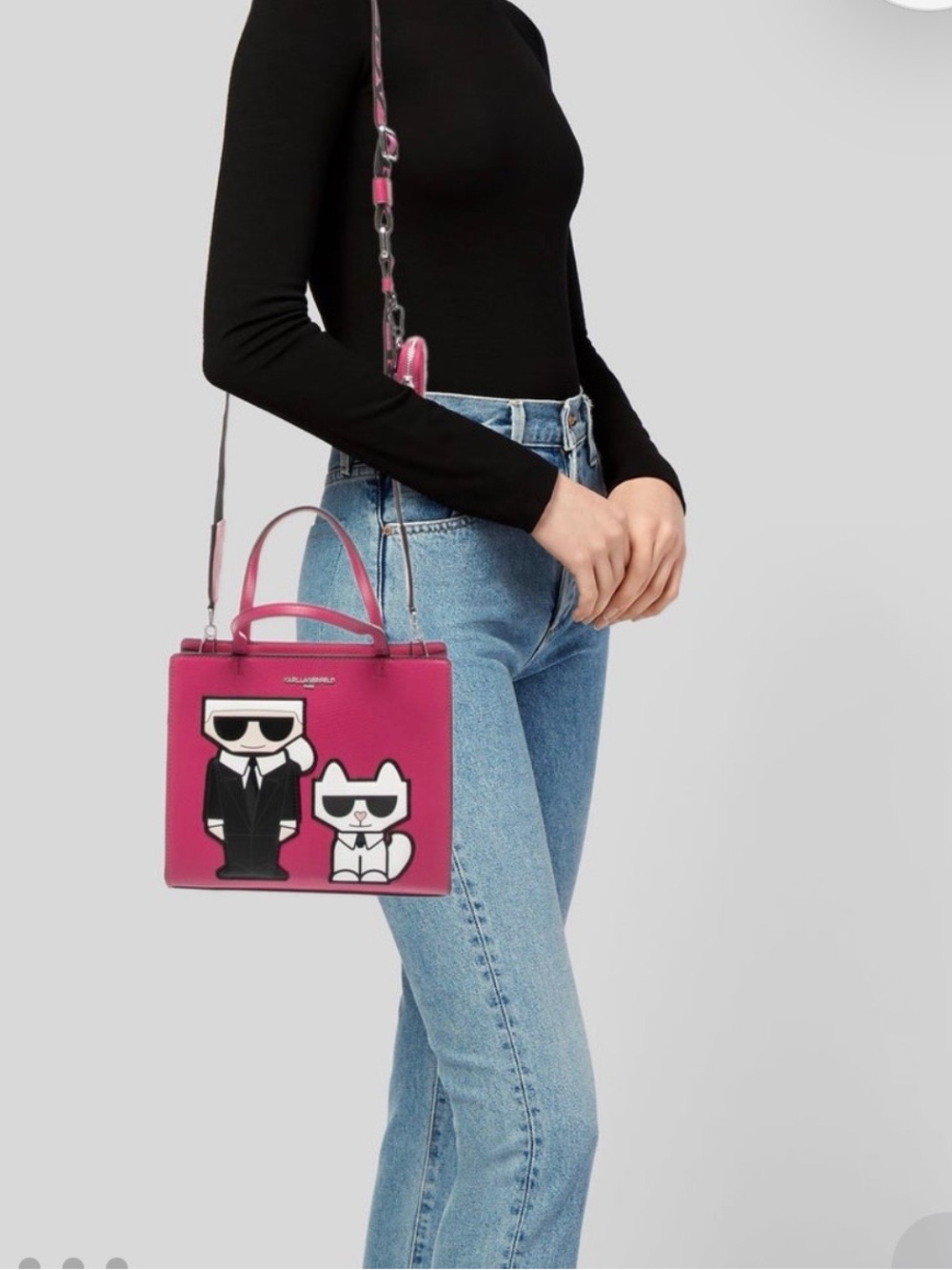 Karl Lagerfeld Paris Maybelle Satchel 
in fuchsia pink,